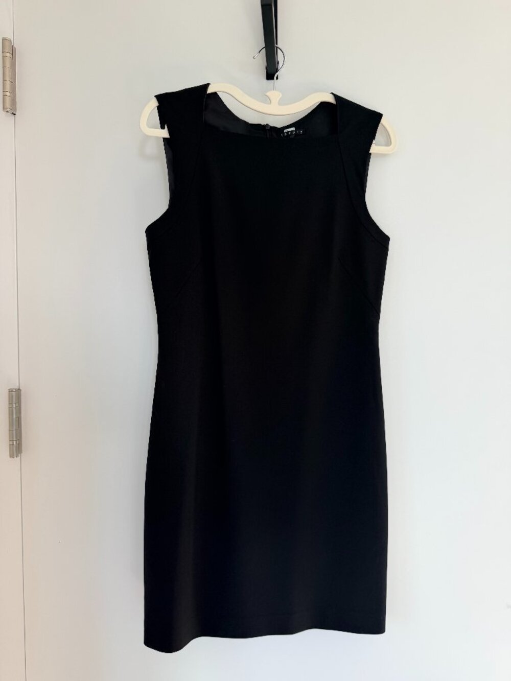 Theory Black professional shift dress; small hole in back